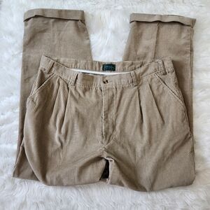 Scandia Woods Men’s Tan Corduroy  Cotton Pockets Cuffed Hem Pants Size 40